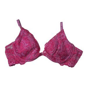 Victorias Secret Lace Push Up Without Padding Bra 34C Lace Pink Purple Red y2k